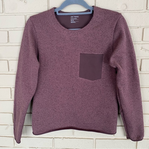 Arc'teryx Covert Sweater Women's XS Rust Pink Crew Neck Fleece Pocket Outdoor - Picture 1 of 8